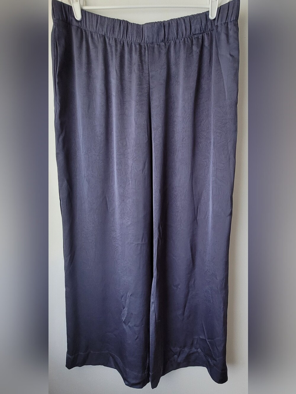 A New Day Women Blue High-waisted Wide-leg Satin Pant Size XL